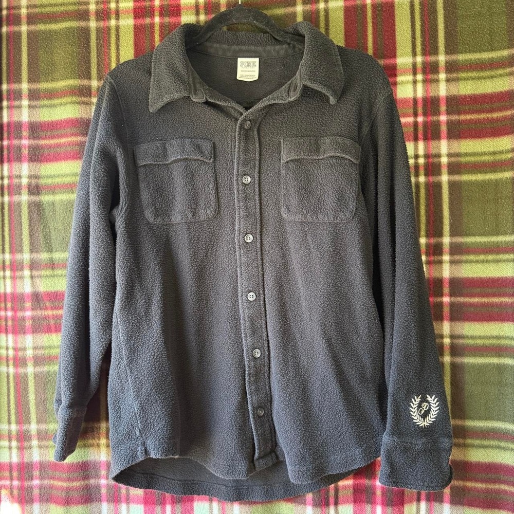 PINK Victoria's Secret Black Fleece Shirt Jacket XS